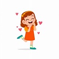 cute little kid girl feeling loved expression gesture 7943032 Vector ...