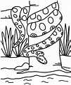 Libro para colorear La anaconda cuelga de un árbol para imprimir y online