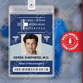 Greys Anatomy DEREK SHEPHERD, grau Sloan Memorial Krankenhaus ID Badge ...
