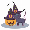 Dibujos animados lindos de halloween | Vector Premium