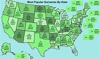 Most common last names in the US by state [1176x692] : r/MapPorn