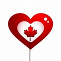 Sucette Sucrée En Forme De Coeur Et Symbole Du Canada De Feuille D ...
