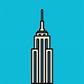 outline simplicity drawing of empire state building 3442128 Vector Art ...