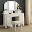 Furniture of America Athy Traditional Makeup Vanity Table with ...