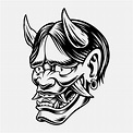 A black and white vector illustration of a Japanese Oni Demon 2496776 ...