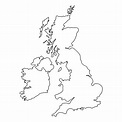 United Kingdom Map Outline Graphic Freehand Drawing On White Background ...