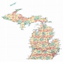 Michigan Map With Cities - Map Of The United States