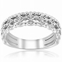1/8ct Vintage Diamond Stackable Wedding Ring 14k White Gold - Walmart.com