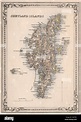 Antiguos decorativos mapa de las Islas Shetland, Escocia. FULLARTON ...