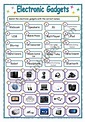 Electronic Gadgets - Matching - ESL worksheet by dingjai Vocabulary ...