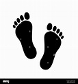 Fußabdruck-Symbol auf weißem Hintergrund. Flacher Stil. Füße druckt ...