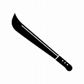 ilustración de silueta de machete negro simple sobre fondo blanco ...