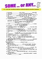 Some/Any; something/anything etc. | Grammar worksheets, Worksheets ...