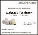 Traueranzeigen von Waltraud Tschirner | Trauer.HNA.de
