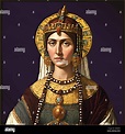 Vector of Byzantine empress Theodora (c. 500- 548), wife of Justinian I ...