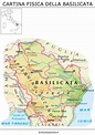 Cartina Muta, Fisica e Politica della Basilicata da Stampare ...