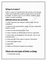 What is letter Writing and its types - Docsity