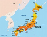 Map of Japan showing the location of its Capital | Japan, Tokyo, Metropolis