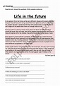 Reading: Life in the future - ESL worksheet by PINATAR | Reading ...