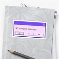 "Everyone Hates You | Aesthetic Sticker" Sticker by pizzaisdope | Redbubble