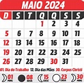 Calendário 2024 Maio - Imagem Legal