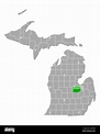 Map of Saginaw in Michigan Stock Photo - Alamy