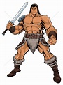 Barbarian on White Vector Illustration. Warrior, Conan, Gladiator ...