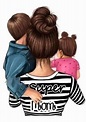 Mother And Daughter Drawing, Mother Art, Mother And Child, Cartoon Girl ...