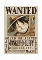 Affiche Monkey D Luffy Dead Or Alive Wanted - Poster ou Cadre
