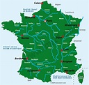 A map showing the main rivers of France | France map, Map, France