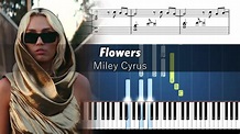 Miley Cyrus - Flowers - Piano Tutorial + SHEETS - YouTube