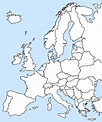 Blank map of europe