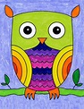 How to Draw an Easy Owl Tutorial Video and Easy Owl Coloring Page ...