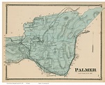 Palmer, Massachusetts 1870 Old Town Map Reprint - Hampden Co. - OLD MAPS