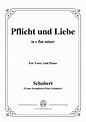 Schubert-Pflicht und Liebe,in e flat minor,for Voice and Piano Sheet ...