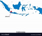 Detailed map of indonesia and capital city jakarta