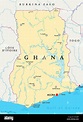 Ghana Mapa Político con capital, Accra, las fronteras nacionales, la ...