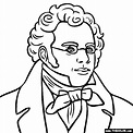 Franz Schubert Coloring Page | Coloring pages, Famous historical ...