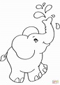 Dibujo de Elefante de dibujos animados para colorear | Dibujos para ...