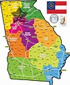 Georgia State Map With Counties And Cities - Map