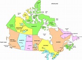 Canadá mapa com os estados - Mapa do Canadá estados unidos (América do ...