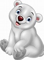 Dibujos animados bebé oso polar sentado | Vector Premium