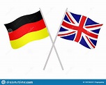 Banderas De Alemania Y El Reino Unido Aisladas En Fondo Blanco Stock de ...