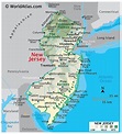 Multi Color New Jersey Map With Counties, Capitals, And Major Cities ...