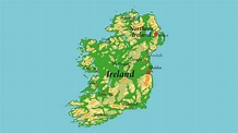 Mapa físico de Irlanda