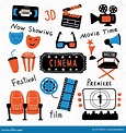 Cinema Symbols Set Stock Illustration | CartoonDealer.com #183638146