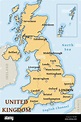 UK mapa vector - ciudades importantes marcados en el mapa del Reino ...