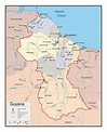 Large Detailed Political And Administrative Map Of Guyana With Relief ...