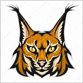 Logo de la mascota Lynx. Jefe de linces ilustración vectorial aislada. 2022