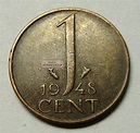 Netherlands 1 Cent Coin 1948 Km 175